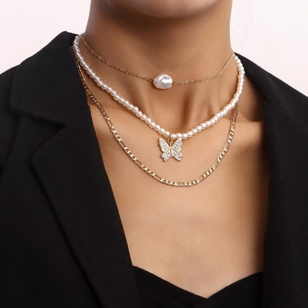 chokers vintage boho multilayer pearl choker butterfly pendant chain necklace for women hip hop gold color collar party jewelry gift, Golden;silver
chokers vintage boho multilayer pearl choker butterfly pendant chain necklace for women hip hop gold color collar party jewelry gift, Golden;silver