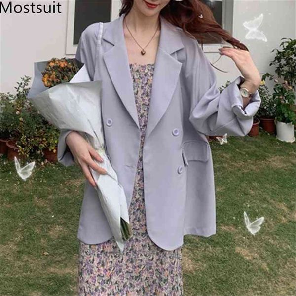 mostsuit double-breasted thin women suit coat full sleeve korean solid loose casual jacket femme 210513, Black
mostsuit double-breasted thin women suit coat full sleeve korean solid loose casual jacket femme 210513, Black