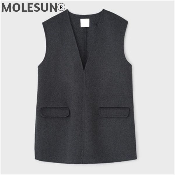 women's vests alcoba oversized vest grey blend sleeveless coats woolen v-neck double-sided cashmere coat, Black;white
women's vests alcoba oversized vest grey blend sleeveless coats woolen v-neck double-sided cashmere coat, Black;white