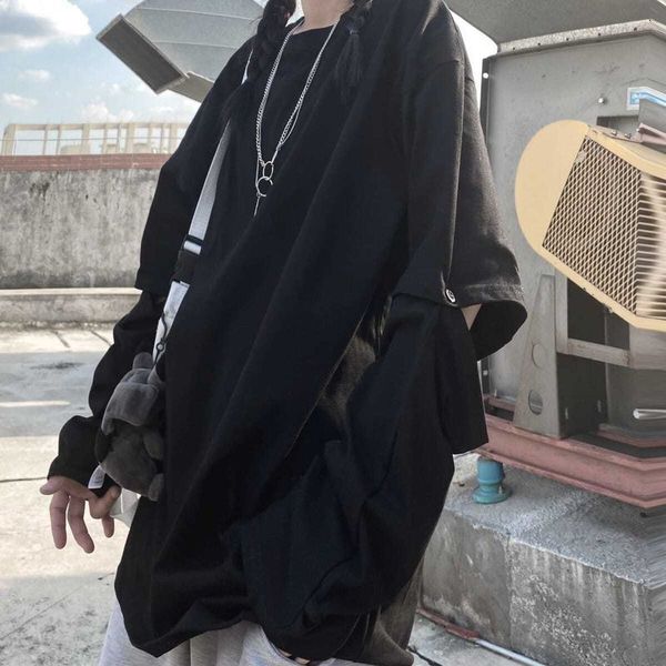 women's hoodies & sweatshirts large men's t-shirt women's 300kg 2021 korean sleeve detachable gothic bottom loose shirt punk, Black
women's hoodies & sweatshirts large men's t-shirt women's 300kg 2021 korean sleeve detachable gothic bottom loose shirt punk, Black