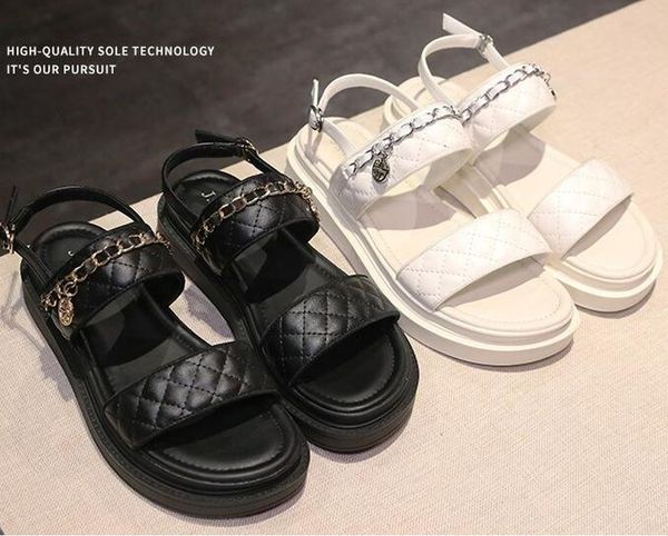 dress shoes 2021 summer women sandals chain design fashionable fragrance platform woman flat, Black
dress shoes 2021 summer women sandals chain design fashionable fragrance platform woman flat, Black