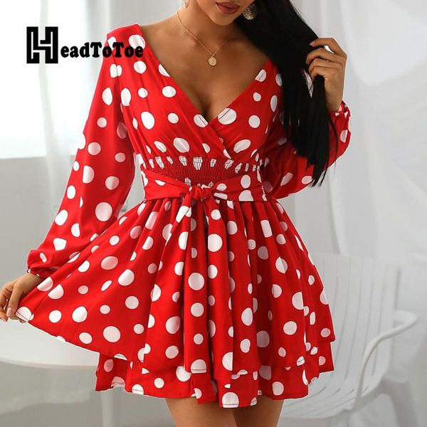 casual dresses dot print lace up bandeau shrimp dip zoom sweet fashion party for women full mouw v-neck a-line upper knee female dress, Black;gray
casual dresses dot print lace up bandeau shrimp dip zoom sweet fashion party for women full mouw v-neck a-line upper knee female dress, Black;gray