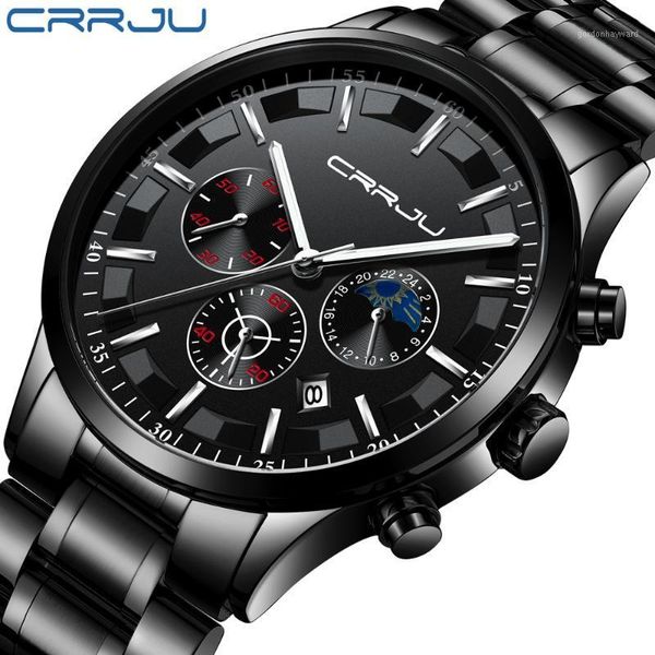 wristwatches crrju men luxury chronograph analog quartz watch casual waterproof wristwatch stainless steel clock fashion sport 2021, Slivery;brown
wristwatches crrju men luxury chronograph analog quartz watch casual waterproof wristwatch stainless steel clock fashion sport 2021, Slivery;brown
