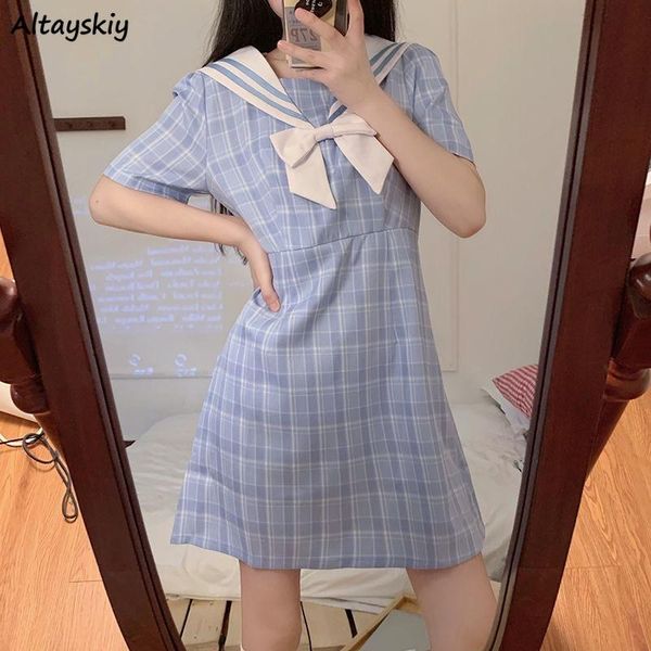 plaid mini dresses women bow sailor collar high waist blue harajuku slim jk kawaii college japanese style female simple ladies casual, Black;gray
plaid mini dresses women bow sailor collar high waist blue harajuku slim jk kawaii college japanese style female simple ladies casual, Black;gray