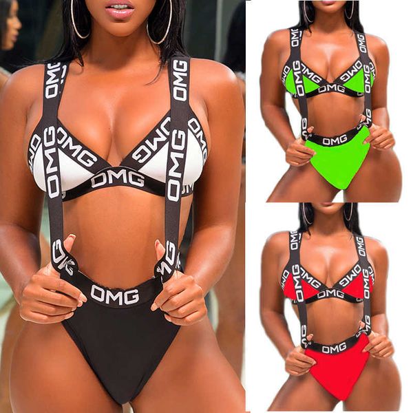 swimwear letter print bikini set 2021 women halter push up hollow out bandage swimsuit brazilian biquini swim bathing suit, White;black
swimwear letter print bikini set 2021 women halter push up hollow out bandage swimsuit brazilian biquini swim bathing suit, White;black