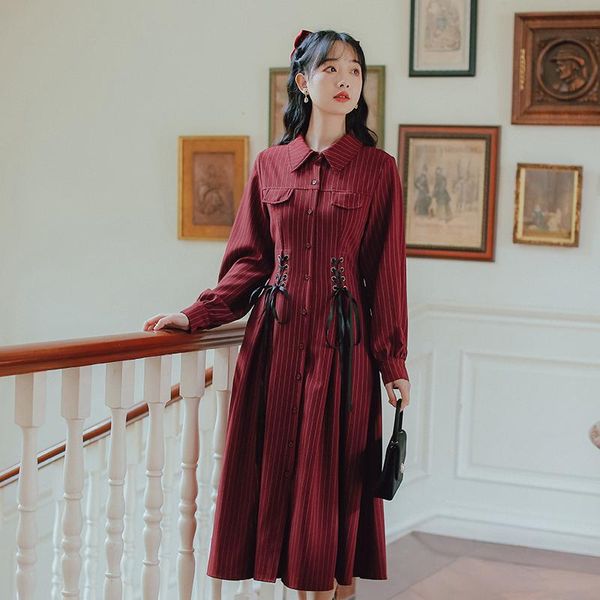 casual dresses for women 2021 elegant french double-sided bowknot bandage thin striped retro lapel dress female loose red, Black;gray
casual dresses for women 2021 elegant french double-sided bowknot bandage thin striped retro lapel dress female loose red, Black;gray