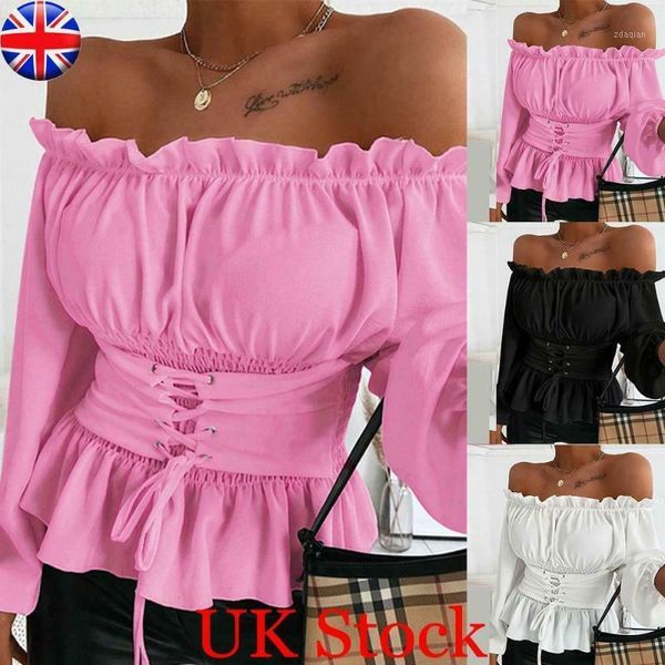 women's blouses & shirts women blouse off shoulder long sleeve solid puff ruffle tunic crop summer tube -40, White
women's blouses & shirts women blouse off shoulder long sleeve solid puff ruffle tunic crop summer tube -40, White