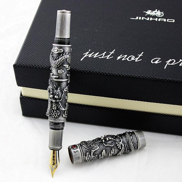 jinhao vintage ancient gray fountain pen double dragon calligraphy fude nib metal carving embossing heavy collection pens
jinhao vintage ancient gray fountain pen double dragon calligraphy fude nib metal carving embossing heavy collection pens