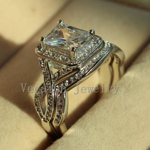 wedding rings vecalon band ring set for women princess cut 4ct zircon cz 10kt white gold filled female engagement, Slivery;golden
wedding rings vecalon band ring set for women princess cut 4ct zircon cz 10kt white gold filled female engagement, Slivery;golden
