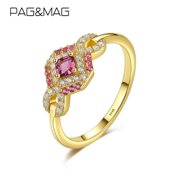 cluster rings pag&mag fashion red zircon gemstone women's finger ring wedding band jewelry 925 sterling silver anniversary gifts, Golden;silver
cluster rings pag&mag fashion red zircon gemstone women's finger ring wedding band jewelry 925 sterling silver anniversary gifts, Golden;silver
