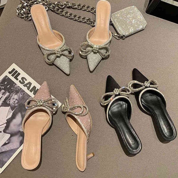sandals shining women slippers pointed toe bow design shallow thin low heels crystal shoes slides mules pumps uh4v, Black
sandals shining women slippers pointed toe bow design shallow thin low heels crystal shoes slides mules pumps uh4v, Black