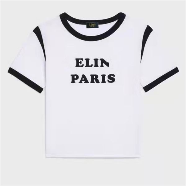 summer black and white stitching printed letters round neck ce women's t-shirt casual simple recommended
summer black and white stitching printed letters round neck ce women's t-shirt casual simple recommended