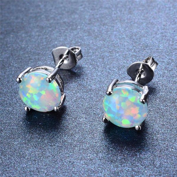 boho female white opal stone earrings fashion 925 silver color wedding vintage round small stud for women, Golden;silver
boho female white opal stone earrings fashion 925 silver color wedding vintage round small stud for women, Golden;silver