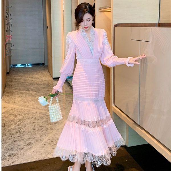 women dress v-neck lantern sleeve with lace pleated slim temperament fashion tide summer 2h617 210507, Black;gray
women dress v-neck lantern sleeve with lace pleated slim temperament fashion tide summer 2h617 210507, Black;gray
