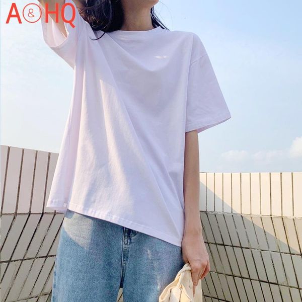 women's t-shirt white women loose short-sleeved solid color combed cotton summer 2021 top
women's t-shirt white women loose short-sleeved solid color combed cotton summer 2021 top