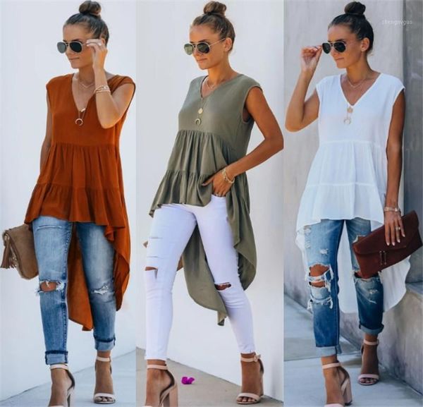 fashion ruffles solid sleeveless v-neck women blouse summer slim streetwear 2021 plus size loose casual blusas female women's blouses, White
fashion ruffles solid sleeveless v-neck women blouse summer slim streetwear 2021 plus size loose casual blusas female women's blouses, White