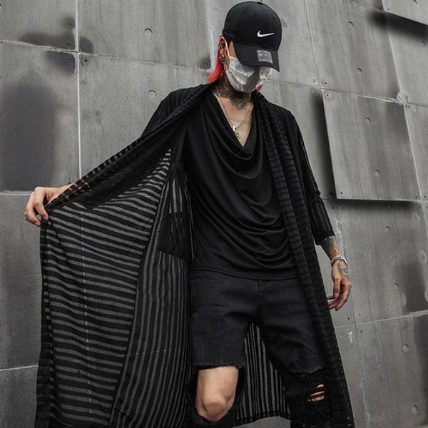 men's casual shirts spring summer black ultrathin men long shirt side split lengthen blouse man vintage street punk hip hop cardigan hw, White;black
men's casual shirts spring summer black ultrathin men long shirt side split lengthen blouse man vintage street punk hip hop cardigan hw, White;black