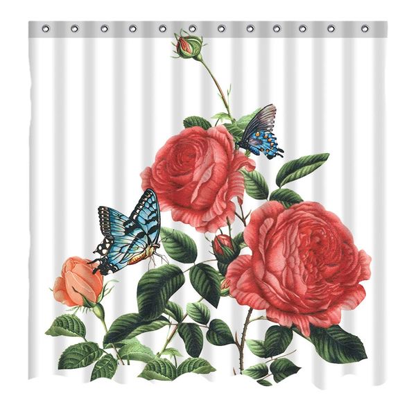 watercolor floral shower curtain red rose green leaves flower butterfly spring buds decor polyester fabric bathroom curtains
watercolor floral shower curtain red rose green leaves flower butterfly spring buds decor polyester fabric bathroom curtains