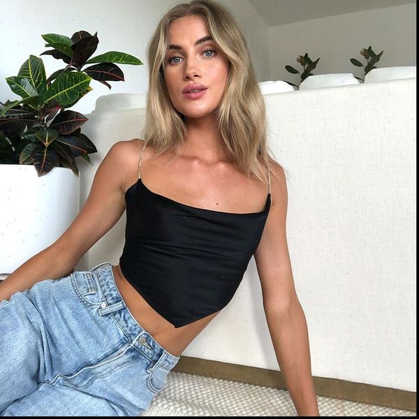 fashion summer solid color womens camis camisole girls irregular hem rhinestone shoulder strap sleeveless backless crop tanks, White
fashion summer solid color womens camis camisole girls irregular hem rhinestone shoulder strap sleeveless backless crop tanks, White
