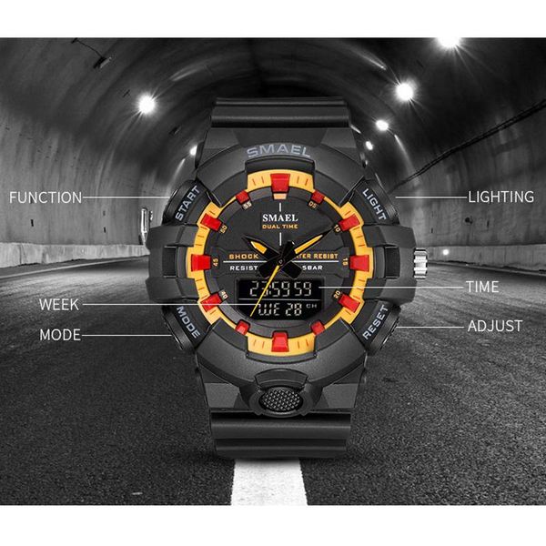 wristwatches smael dual display watches men luxury digital-watch chronograph military analog quartz sports watch led wristwatch drop, Slivery;brown
wristwatches smael dual display watches men luxury digital-watch chronograph military analog quartz sports watch led wristwatch drop, Slivery;brown