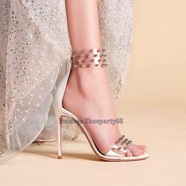 thin high heeled pumps transpatent pvc ankle straps sandals woman buckle designer summer narrow band rivet dress shoe heels, Black
thin high heeled pumps transpatent pvc ankle straps sandals woman buckle designer summer narrow band rivet dress shoe heels, Black