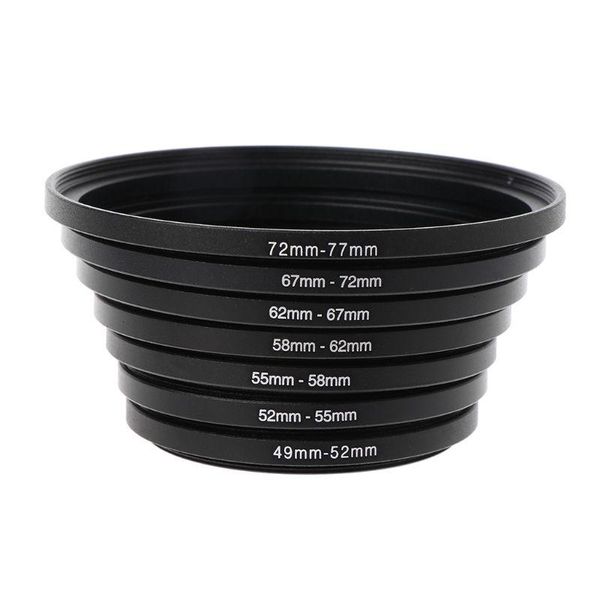 7pcs/set 49mm-77mm universal black metal aluminum alloy step-up ring common camera lens adapter filter set accessories 97qb adapters & mount
7pcs/set 49mm-77mm universal black metal aluminum alloy step-up ring common camera lens adapter filter set accessories 97qb adapters & mount