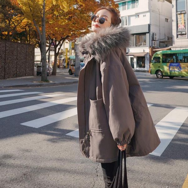 women's down & parkas winter woman warm thick cotton jacket women korean style big fur collar coat female loose clothes overcoat wpy400, Black
women's down & parkas winter woman warm thick cotton jacket women korean style big fur collar coat female loose clothes overcoat wpy400, Black
