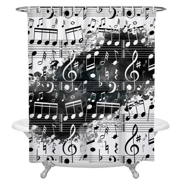 shower curtains note music black white watercolor splash curtain waterproof polyester fabric home decoration
shower curtains note music black white watercolor splash curtain waterproof polyester fabric home decoration