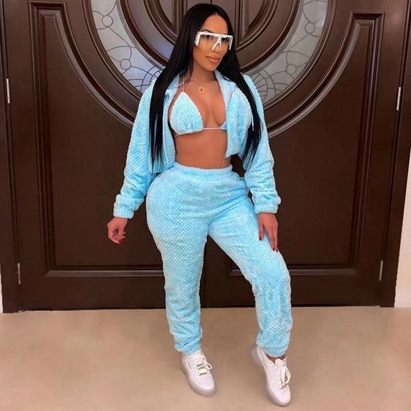 women's two piece pants plush warm women suit tracksuit winter 3 sets womens outfits long sleeve jacket + bra and clothes, White
women's two piece pants plush warm women suit tracksuit winter 3 sets womens outfits long sleeve jacket + bra and clothes, White