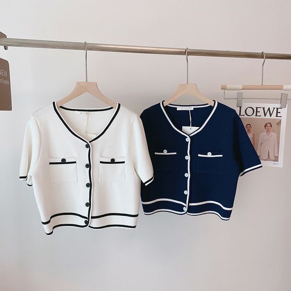 luxury ets yuyureal-21ss foreign style white xiaoxiang knitted coat women's short sleeve round neck thin sweater cardigan, Black;brown
luxury ets yuyureal-21ss foreign style white xiaoxiang knitted coat women's short sleeve round neck thin sweater cardigan, Black;brown