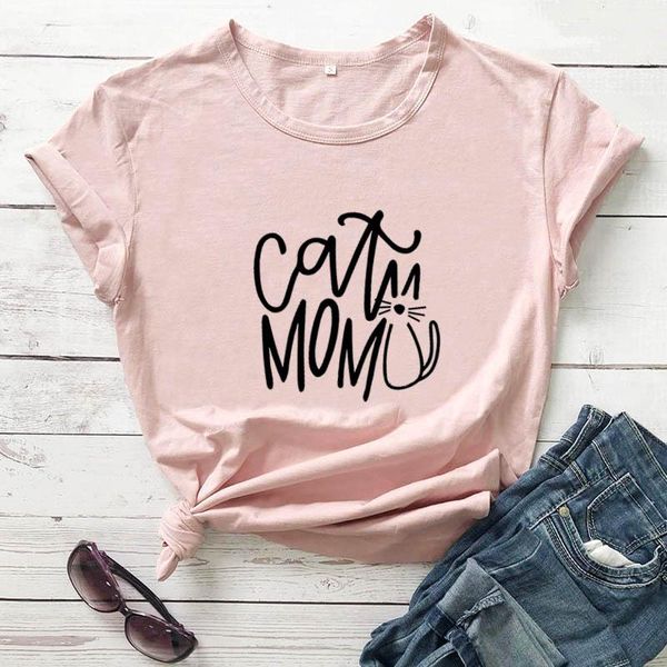 cat mom with cut graphic printed t-shirt life tees lover gift funny casual 100%cotton summer shirts women's, White
cat mom with cut graphic printed t-shirt life tees lover gift funny casual 100%cotton summer shirts women's, White