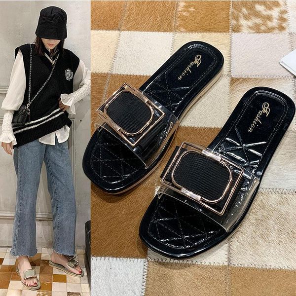 slippers summer style pvc transparent women's designer flat shoes jelly outdoor leisure beach net red sandals, Black
slippers summer style pvc transparent women's designer flat shoes jelly outdoor leisure beach net red sandals, Black
