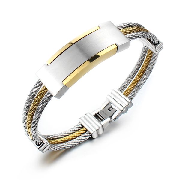 bangles bracelets distribution market smooth titanium steel three row wire room gold bracelet fcm905, Black
bangles bracelets distribution market smooth titanium steel three row wire room gold bracelet fcm905, Black