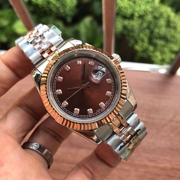 sports mens watches automatic mechanical watch 41mm scratch resistant glass stainless steel strap fashion wristwatch waterproof design wrist, Slivery;brown
sports mens watches automatic mechanical watch 41mm scratch resistant glass stainless steel strap fashion wristwatch waterproof design wrist, Slivery;brown