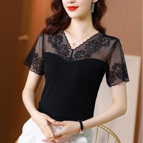 women's blouses & shirts women short sleeve sheer see through mesh blouse v-neck undershirt pullover korean fashion clothes drop, White
women's blouses & shirts women short sleeve sheer see through mesh blouse v-neck undershirt pullover korean fashion clothes drop, White