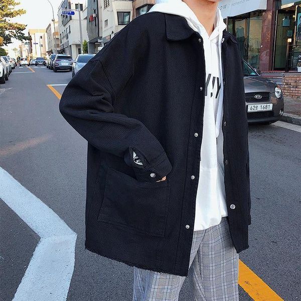 men's jackets 2021 spring autumn lapel tooling jacket fashion loose solid color trend all-match casual men women student techwear coa, Black;brown
men's jackets 2021 spring autumn lapel tooling jacket fashion loose solid color trend all-match casual men women student techwear coa, Black;brown