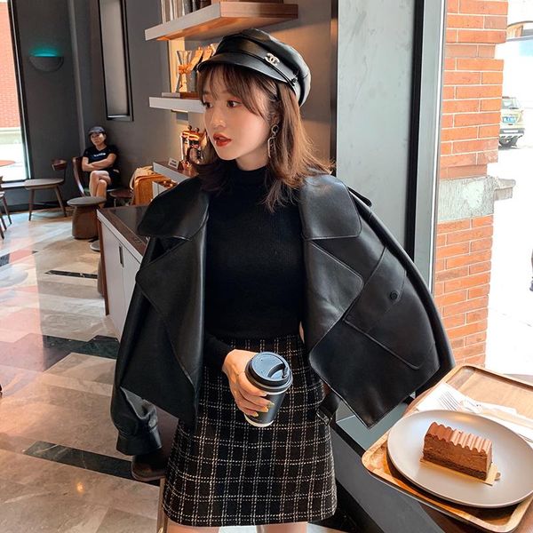 women's leather & faux knight style simulation profile short coat self-cultivation 2021 thin clothing tide, Black
women's leather & faux knight style simulation profile short coat self-cultivation 2021 thin clothing tide, Black