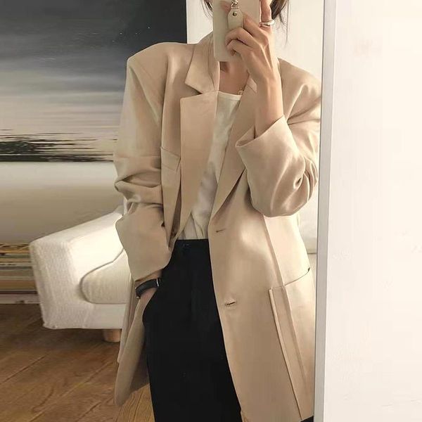 women's suits & blazers vanovich autumn 2022 women korean styel solid color ladies lapel long-sleeved clothing, White;black
women's suits & blazers vanovich autumn 2022 women korean styel solid color ladies lapel long-sleeved clothing, White;black