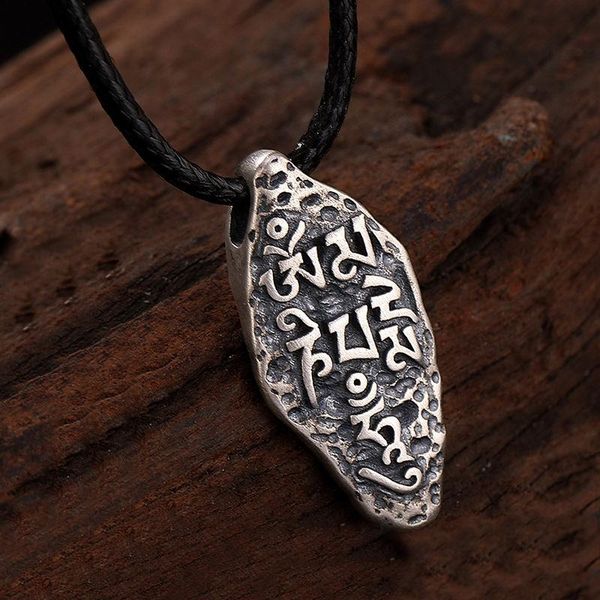 chains six-character mantra pendant men's retro vajra necklace female clavicle couple jewelry accessories, Silver
chains six-character mantra pendant men's retro vajra necklace female clavicle couple jewelry accessories, Silver