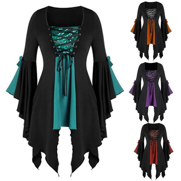women's blouses & shirts oversized sequined gothic tunic blouse shirt lace up casual autumn winter ladies female women long sleeve blu, White
women's blouses & shirts oversized sequined gothic tunic blouse shirt lace up casual autumn winter ladies female women long sleeve blu, White