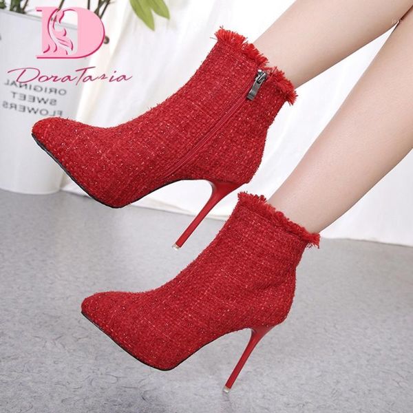 boots doratasia size 34-40 female ankle flock pointed toe thin high heels women 2021 autumn party woman shoes1, Black
boots doratasia size 34-40 female ankle flock pointed toe thin high heels women 2021 autumn party woman shoes1, Black