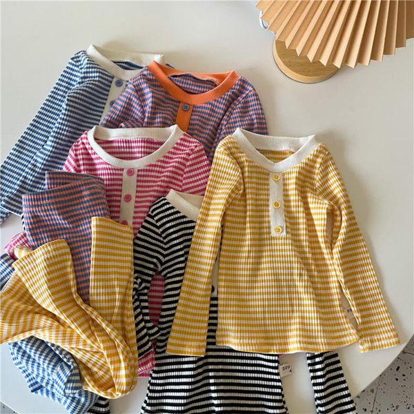 clothing sets children's underwear set 2021 autumn wear girls' striped home clothes two-piece boys' baby elastic, White
clothing sets children's underwear set 2021 autumn wear girls' striped home clothes two-piece boys' baby elastic, White