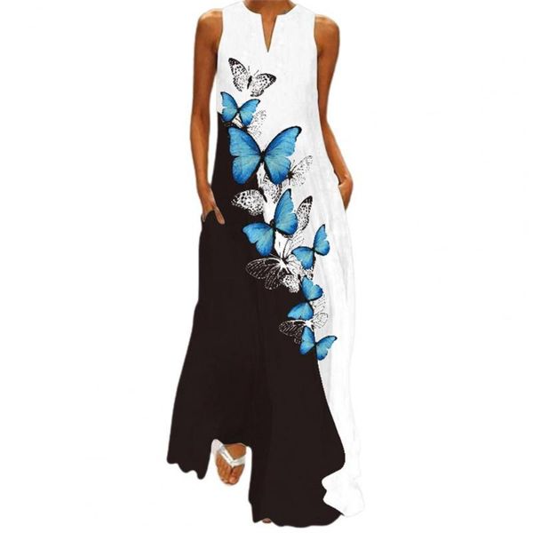 casual dresses stylish women dress sleeveless butterfly print v neck large hem maxi for summer, Black;gray
casual dresses stylish women dress sleeveless butterfly print v neck large hem maxi for summer, Black;gray
