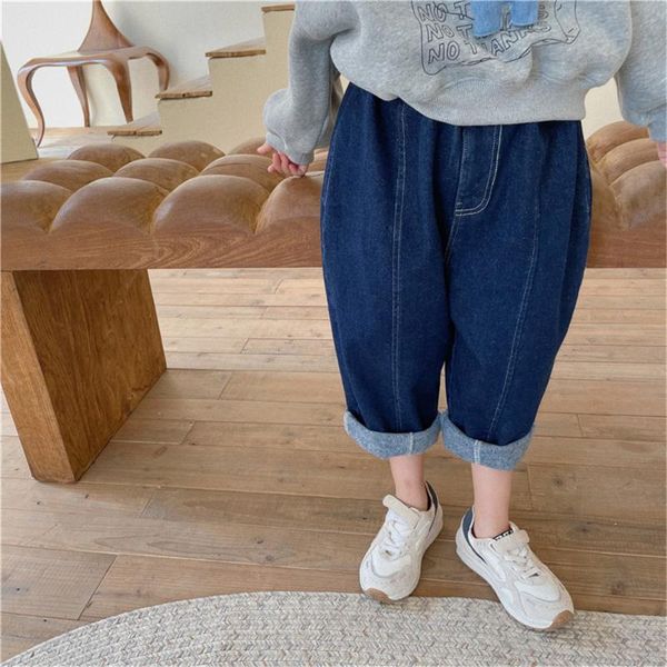 jeans autumn winter children solid color all-match brushed velvet boys and girls japanese style elastic loose denim pants, Blue
jeans autumn winter children solid color all-match brushed velvet boys and girls japanese style elastic loose denim pants, Blue
