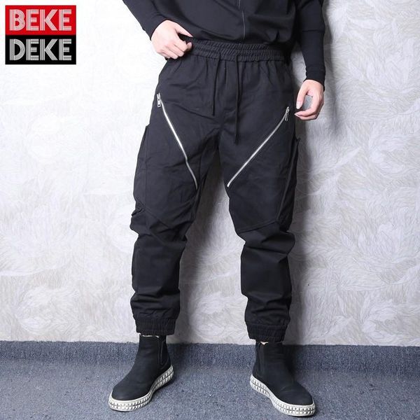 men's pants men loose harem high street elastic waist metal zipper decoration cross-pants autumn winter hip hop casual trousers male, Black
men's pants men loose harem high street elastic waist metal zipper decoration cross-pants autumn winter hip hop casual trousers male, Black