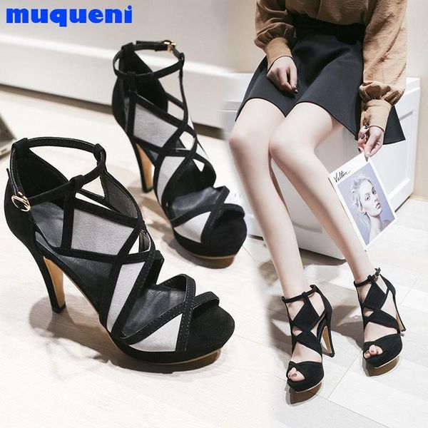 size 35-42 sandalia feminina summer gladiator high heels peep toe sandals casual shoes woman waterproof platform muquen dress, Black
size 35-42 sandalia feminina summer gladiator high heels peep toe sandals casual shoes woman waterproof platform muquen dress, Black