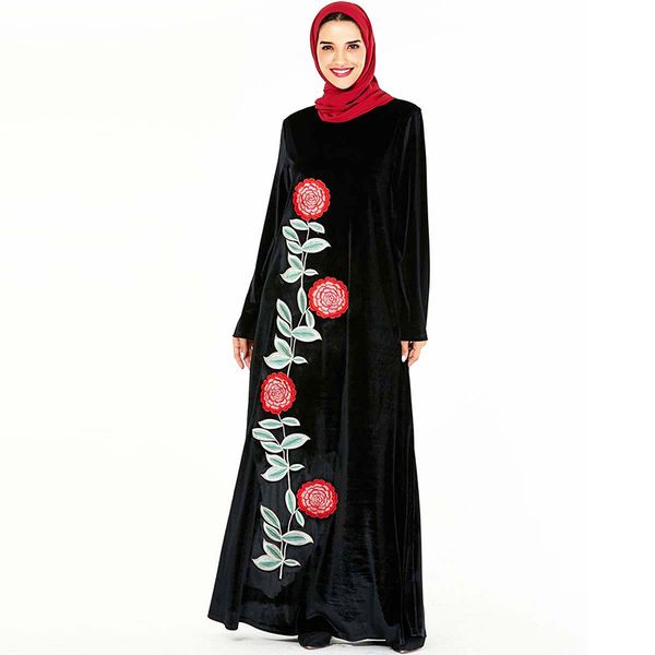 black floral velvet abaya dubai muslim dress islamic clothing hijab turkish dresses women caftan marocain kaftan robe kleding, Red
black floral velvet abaya dubai muslim dress islamic clothing hijab turkish dresses women caftan marocain kaftan robe kleding, Red