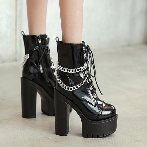 boots autumn and winter 2021 korean high heeled women's waterproof platform chain thick size 40, Black
boots autumn and winter 2021 korean high heeled women's waterproof platform chain thick size 40, Black