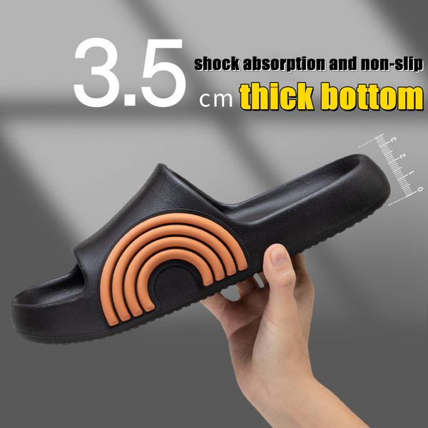 men eva thick soled antiskid sandals outdoor women bathroom slippers super soft sandals home slippers solid color, Black
men eva thick soled antiskid sandals outdoor women bathroom slippers super soft sandals home slippers solid color, Black