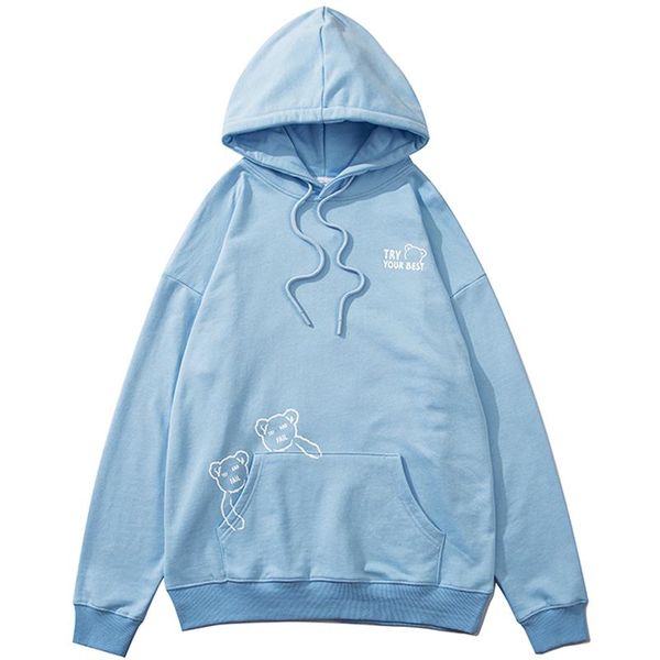 men's hoodies & sweatshirts men bear foam print couple cotton loose thin section simple all-match sweatshirt fashion streetwear spring, Black
men's hoodies & sweatshirts men bear foam print couple cotton loose thin section simple all-match sweatshirt fashion streetwear spring, Black